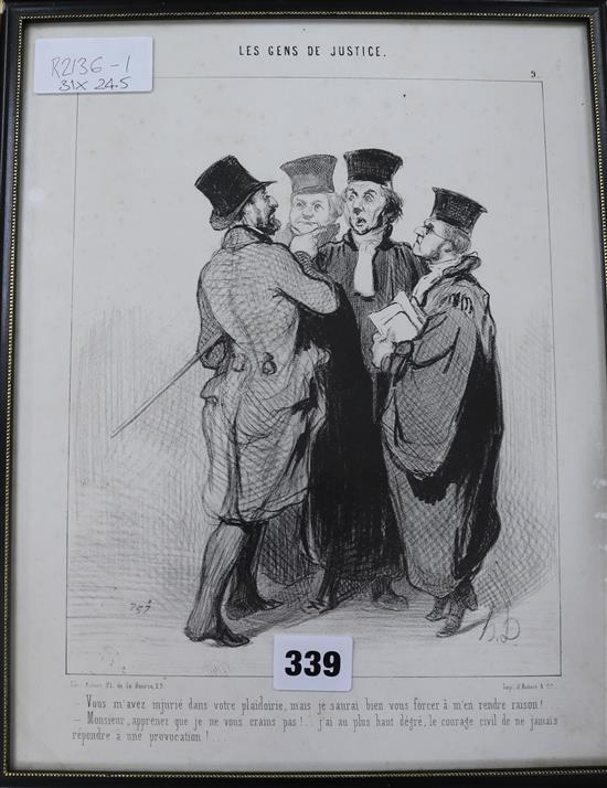 Honore Daumier, lithograph, Les Gens de Justice, 31 x 25cm